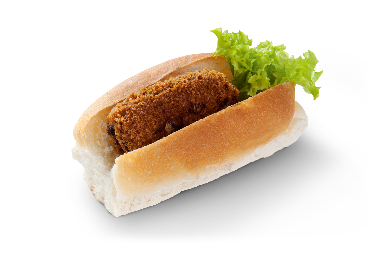 Broodje kroket Viswinkel Peter Tol Broodje garnalenkroket (Freek Schilder)